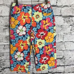 Talbots Floral Capris - Blue, Red, Yellow, Pink